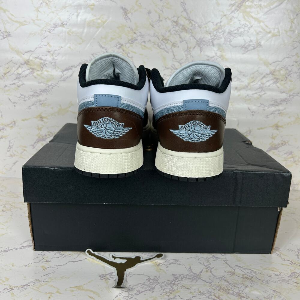 Air Jordan 1 Low SE Big Kids Shoes Brown Blue Grey 6.5Y NIB - Picture 6 of 6